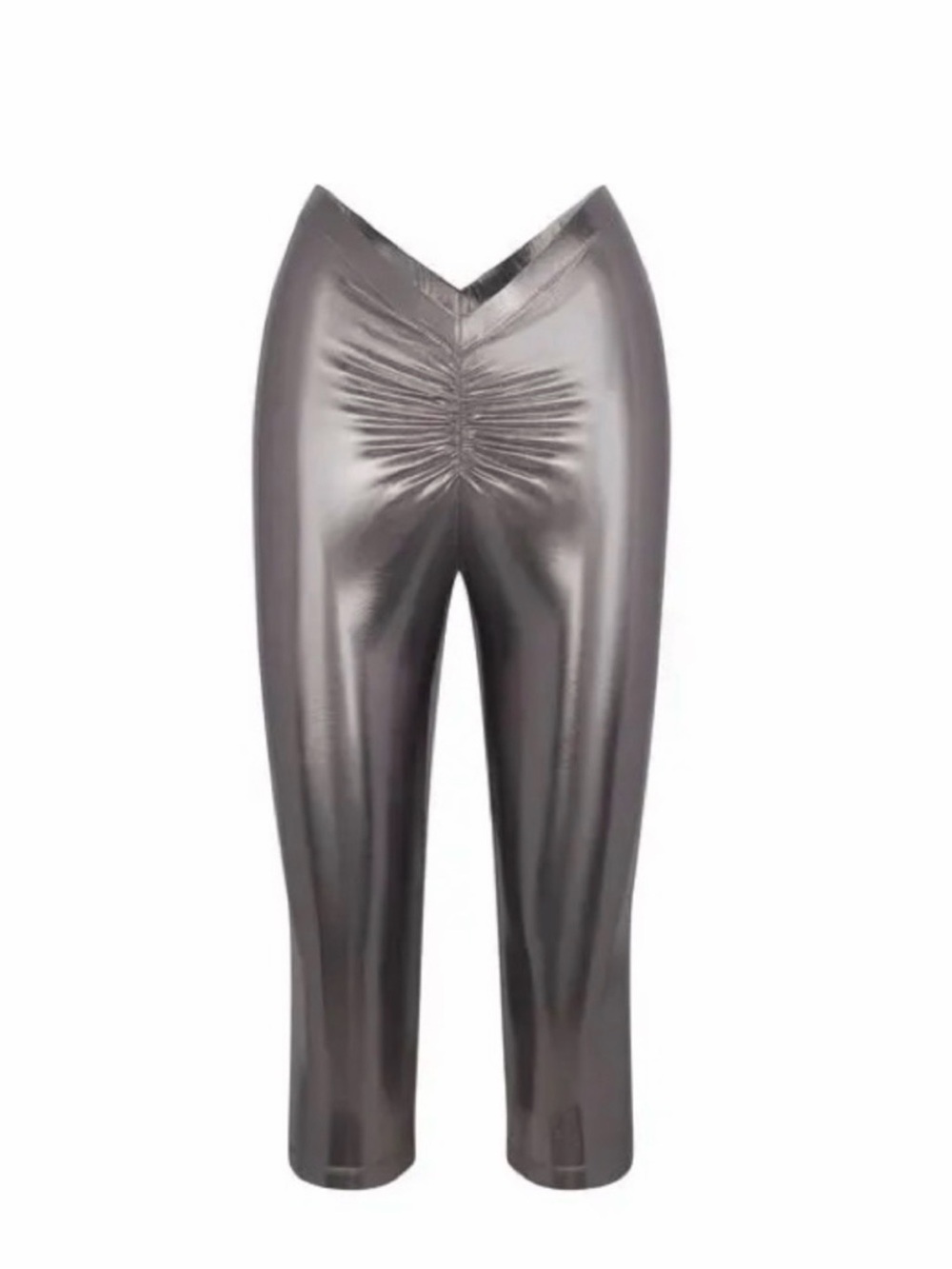 NWT SKIMS Metallic Swim V Waist Pant Medium Carbon Gray Cover Up Ruched Y2K